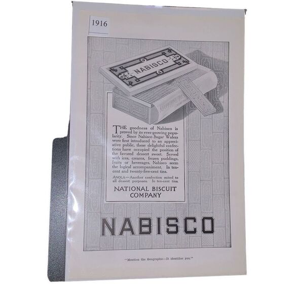 Vintage 1916 Nabisco National Biscuit Company Sugar Wafer AD Advertisement - Picture 2 of 4